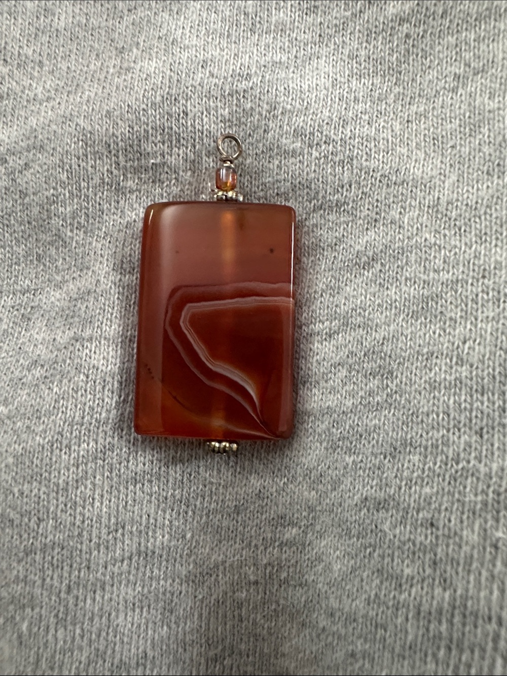 Brown Rectangular Stone Pendant